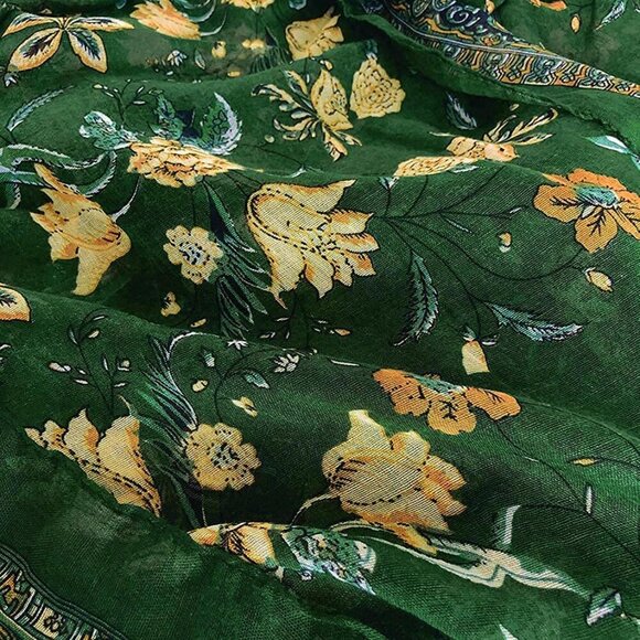 Lightweight Cotton Scarves Women Floral Print Summer Wrap Shawl Accessory - Picture 7 of 7
